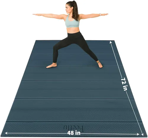Vista 7 de Foldable Wide & Large Yoga Mat – Cushioned, Compact & Easy to Store 6mm & 8mm Thick For Home, Gym, Travel, Yoga, Pilates & Floor Exercises