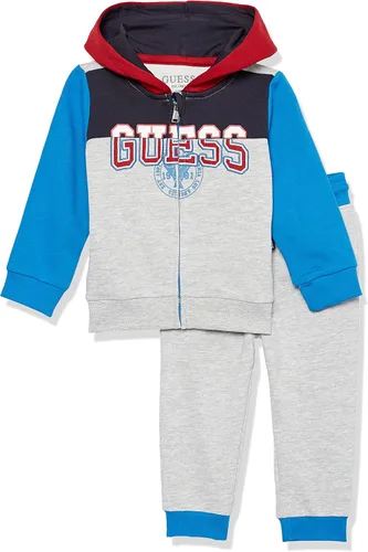 GUESS Conjunto de 2 piezas de sudadera y pantalones deportivos de rizo francés con capucha para bebés y niños