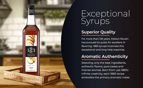 Vista 4 de 1883 Jarabe de manzana para bebidas, fabricado en Francia, botella de vidrio de 1 litro