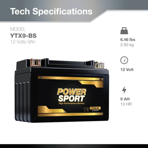 Vista 2 de ExpertPower Batería de repuesto YTX9-BS 12v 9ah para YUASA YTX9-BS