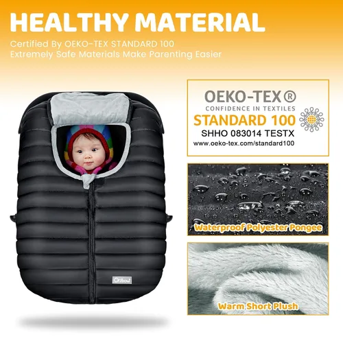 Vista 5 de Orzbow Funda de asiento de automóvil de invierno para bebé, funda de asiento de automóvil para bebé para niños y niñas, fundas de asiento