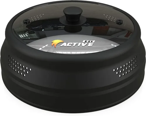 Vista 8 de Cubierta plegable para microondas para alimentos, tapa protectora de silicona y vidrio para platos y cuencos de 6 a 12 pulgadas, apta para Negro