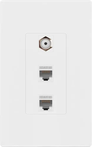 Vista 13 de ENERLITES Placa de pared sin tornillos con puerto y módulo de conector Keystone CAT6 RJ45, para multimedia de voz/datos y audio/video