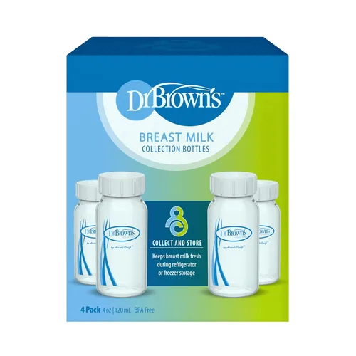 Vista 8 de Dr. Brown's Botellas de recolección de leche materna con tapas de almacenamiento, compatibles con extractores de leche, recolecta, almacena