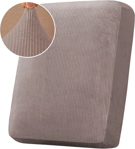 Vista 195 de H.VERSAILTEX Funda de cojín elástica de terciopelo para sofá, funda de cojín de felpa para cojines de silla, protector de muebles, cojín de asiento