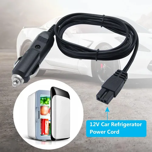 Vista 6 de Cable de alimentación de enchufe de 12 V, cable de extensión de alimentación de repuesto para mini refrigerador, enfriador de automóvil de 2 pines