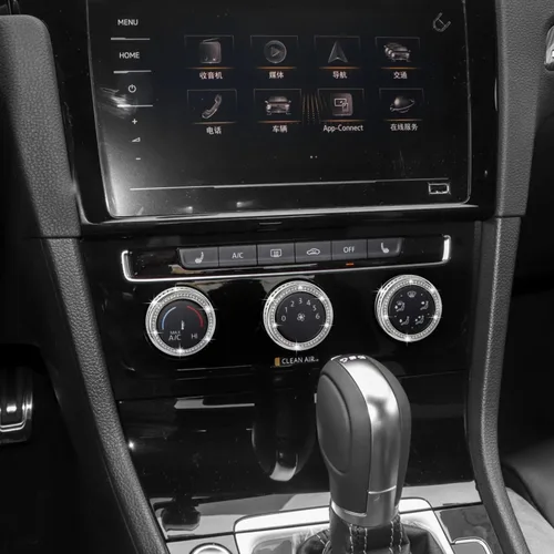 Vista 7 de TOMALL Fundas brillantes para perilla de aire acondicionado compatibles con VW Atlas Tiguan Passat CC consola central de aire acondicionado