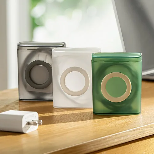 Vista 9 de 3Pcs Travel Cable Storage Box With Phone Holder 7.8x4.9x9.3cm Cord Organiser For Adapter USB Storage Case