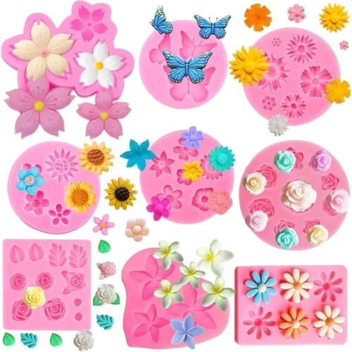 Vista 4 de Molde de hojas de silicona para fondant, molde de hojas de árbol para decoración de pasteles, molde de caramelo de hojas de arce, decoración