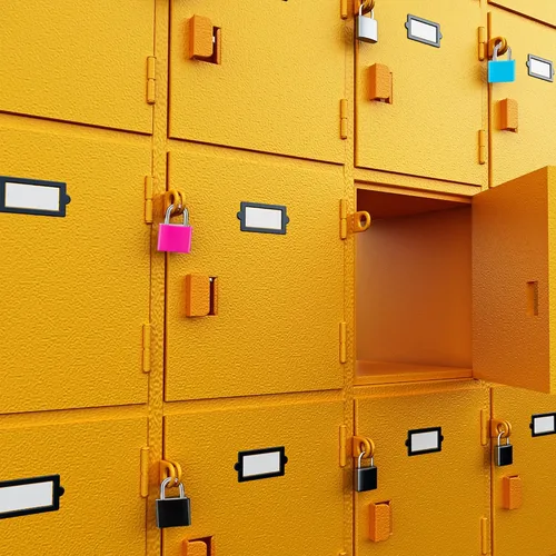 Vista 5 de 4 piezas de candados de veliz con llaves multicolor, mini candado con llave Febwind, candado de metal para equipaje, candados de plástico cubiertos