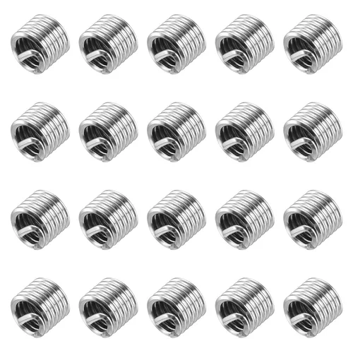 Vista 10 de uxcell 50 piezas de insertos de rosca de alambre 1/2-13 UNC 1D (1/2 ") 304 de acero inoxidable helicoidal tipo helicoidal kit de reparación de rosca