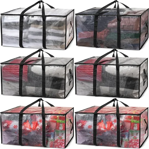 Vista 9 de ClearSpace Bolsas de mudanza resistentes o bolsas de almacenamiento – Contenedores de almacenamiento negros con tapas, cajas de mudanza grandes