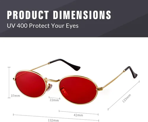 Vista 4 de GIFIORE Gafas de sol ovaladas retro de los años 90 gafas de sol de diseño de moda para mujeres y hombres