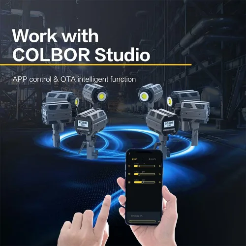 Vista 8 de COLBOR CL60 LED Light, 2700-6500K Bi-Color LED Light, 65W Video Light, Max 80W, CRI 97, 50673Lux, 10 FX Effects, 46 Simulation Scenarios, with V
