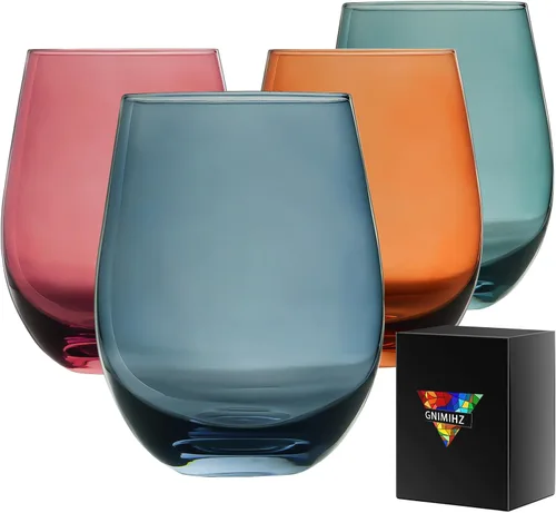 Vista 14 de Copas de vino sin tallo para vino tinto o blanco (juego de 2), 18 onzas, copas de vino grandes para cabernet, pinot noir, borgoña, burdeos