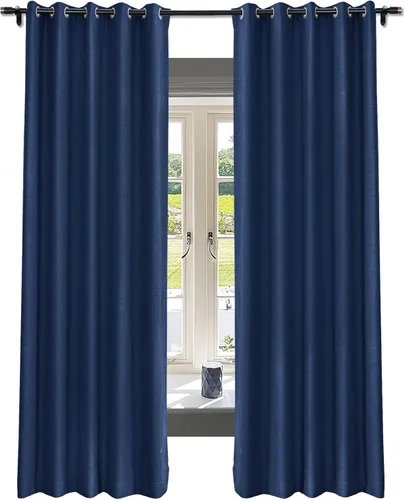 Vista 16 de Fcosie Cortinas opacas para dormitorio, cortinas de lino, 2 paneles de cortina con aislamiento térmico con ojales, cortinas de ventana con reducción