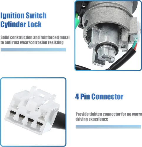 Vista 5 de uxcell No.819203KA10 Cilindro de bloqueo del interruptor de encendido del coche con 2 llaves para Hyundai Sonata 2.4L L4 3.3L V6 2005-2007