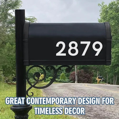 Vista 8 de Calcomanía adhesiva reflectante blanca de números para buzón 4 pulgadas, 6 juegos Números autoadhesivos premium para exterior, casa, cubos