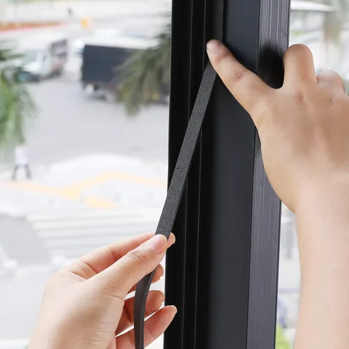 Vista 5 de Hestya Tira de espuma para burlete de 32.8 ft para sellado de puertas de ventana (0.118 in, negro)