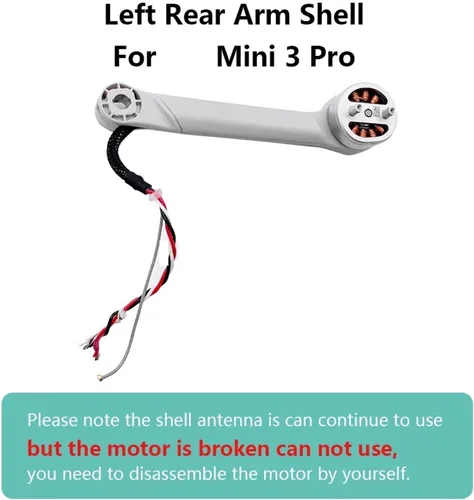 Vista 2 de Carcasa de brazos sin motor Dron, piezas de reparación izquierda derecha delantera trasera para DJI Mini 3/Mini 3 Pro Drone Reemplazo