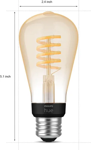 Vista 7 de Philips Hue - Bombilla LED inteligente vintage Edison de filamento regulable White Ambiance ST19, 7W, blanco - Paquete de 1 - E26 - Control