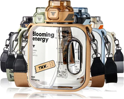 TKK 32oz Sports Hydration Bottle with Straw - BPA Free Tritan, Dishwasher Safe 1L Capacity Plastic Water Bottle for Gym, Yoga, Travel, Camping &