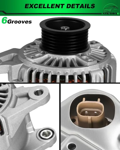 Vista 215 de Alternador de 4.0L para: Ford Explorer 2002 2003 2004, Explorer Sport Trac 2001-2004 para: Mercury Mountaineer 2001-2004, polea de 6 ranuras de 12V