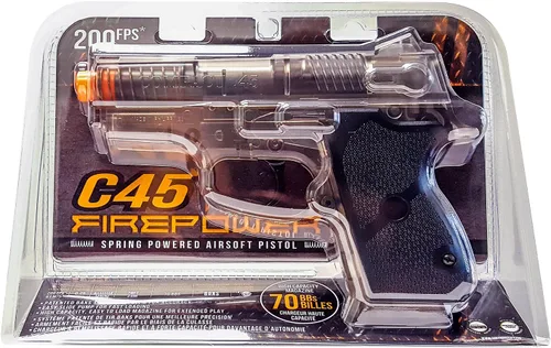 Vista 3 de Fire Power Soft AIR USA CS45 - Pistola de aire comprimido de resorte, humo, 200 FPS, gris, (160115)