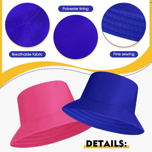 Vista 3 de Solid Bucket Hat Bulk Multicolor Hat Packable Fishing Hats Travel Bucket Hat Beach Fishing Cap for Women Men