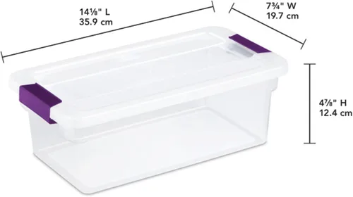 Vista 5 de Sterilite Bolsas de almacenamiento apilables de plástico transparente de 66 cuartos (paquete de 6) y 6 cuartos de galón (paquete de 12) con tapas