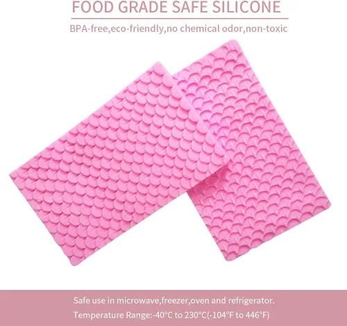 Vista 4 de Molde de carpeta de escamas de pescado 3D para fondant, moldes de trufas de chocolate, moldes de dulces, herramienta de decoración de magdalenas