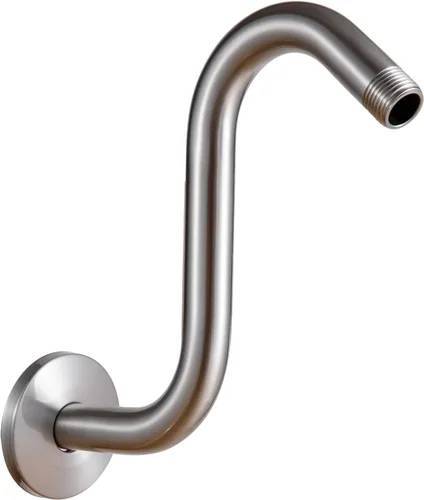 Vista 26 de Brazo de extensión de cabezal de ducha OFFO de 6 pulgadas, brazo de ducha en forma de "S" de cuello de ganso de alto rendimiento con brida en oro