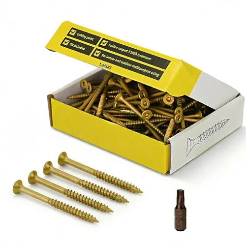 Vista 10 de Grindy - Tornillos para madera #9 x 2 1/2 pulgadas (paquete de 300/2.6 libras) – Tornillos de cubierta autoperforantes I resistentes a la corrosión