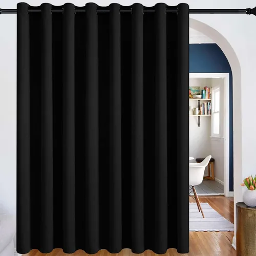 Vista 87 de DWCN Cortina divisora de habitación para total privacidad con bloqueo de luz - Cortinas térmicas para puerta de patio, sala de estar, división