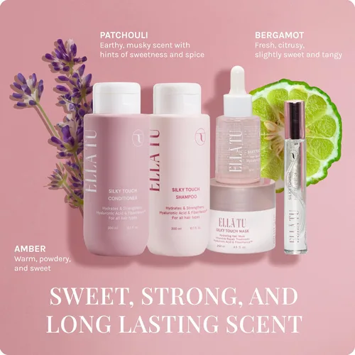 Vista 4 de Ellatu Goddess Hair Kit - Complete Routine for All Hair Types - Includes Shampoo, Conditioner, Mask, Serum, & Fragrance - Hydrating, Nourishing, &