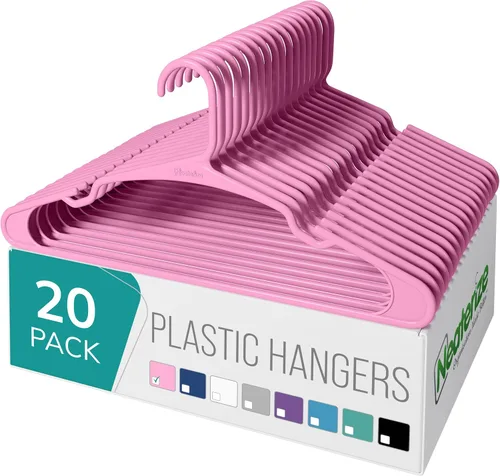 Vista 12 de NEATERIZE - Ganchos de ropa de plástico, 20 paquetes, Aqua - Perchas para colgar ropa