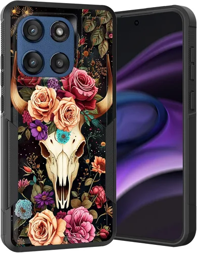 Vista 132 de para Moto G Play 4G 2024, funda de dos capas híbrida resistente y a prueba de golpes, PC duro + silicona suave protectora para Motorola Moto G Play