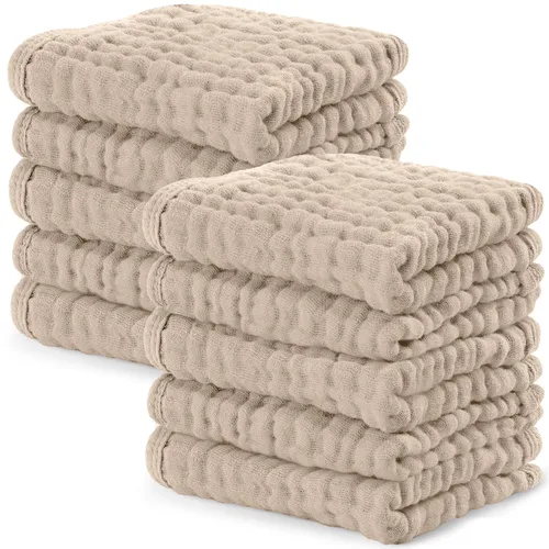 Vista 36 de Comfy Cubs - Juego de paños de muselina para eructos de 20 x 10 pulgadas, paquete de 10, tamaño grande, 6 capas, 100% algodón, absorbentes, seguros