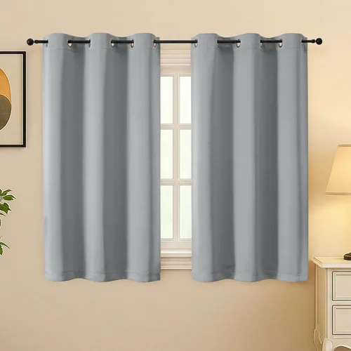 Vista 113 de Simplebrand Juego de 2 paneles de cenefa aguamarina para ventana de cocina de 14 pulgadas de largo, cortinas de oscurecimiento de habitación