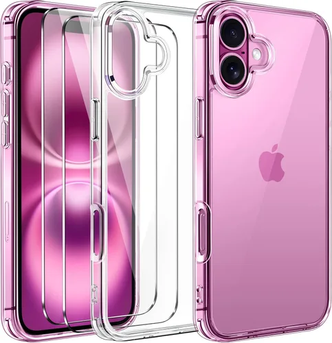 Vista 13 de ivoler Funda Transparente 3 en 1 Diseñada para iPhone Air de 6.5 pulgadas / iPhone 17 Air de 6.5 pulgadas 2025 con Paquete de 2 Protectores