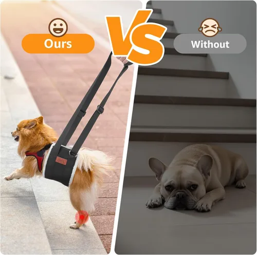 Vista 2 de Arnés de elevación ajustable para perros, cabestrillo para perros grandes, soporte de elevación y arnés de rehabilitación para patas traseras