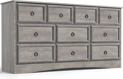 Vista 10 de LGHM Cómodas para dormitorio con 4 cajones, cómoda moderna de 4 cajones con bordes texturizados, cómoda, organizadores de armario y ropa
