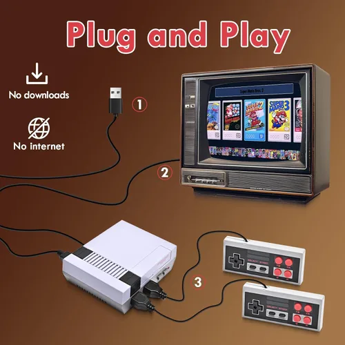 Vista 6 de Retro Gaming Console with 621 Built-in Games, HDMI Retro Game Console for NES, Classic Mini Entertainment System for Nintendo, Plug and Play with