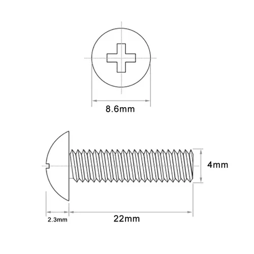Vista 8 de Tornillos métricos de 0.157 in, 230 tornillos cortos M4 x 0.630 in de longitud, tornillos de cabeza Phillips de 0.630 in para manija de cajón