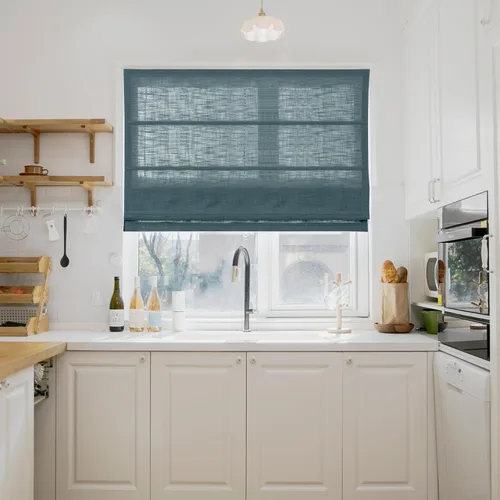 Vista 24 de TWOPAGES Liz - Persianas romanas sin taladro, sin cordón, con textura de lino para ventanas, persianas romanas personalizadas que oscurecen