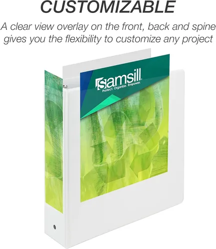Vista 108 de Samsill Earth's Choice - Carpetas a base de plantas con 3 anillos redondos de 1 pulgada, hasta 25% de plástico a base de plantas, certificado a base