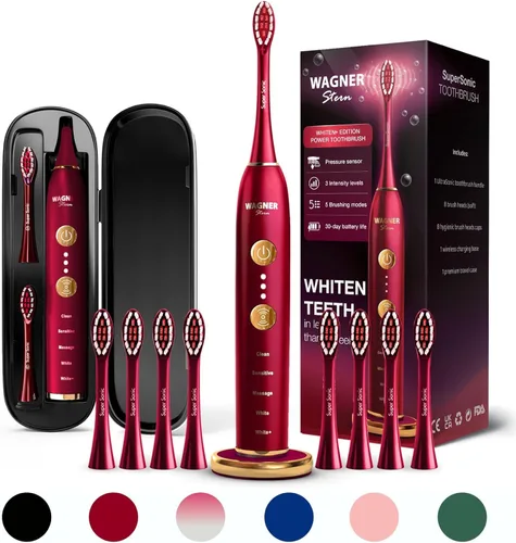 Vista 8 de Wagner Stern Edición WHITEN+. Cepillo de dientes eléctrico blanqueador con sensor de presión. Ofrece 5 modos de cepillado, 3 intensidades, 8