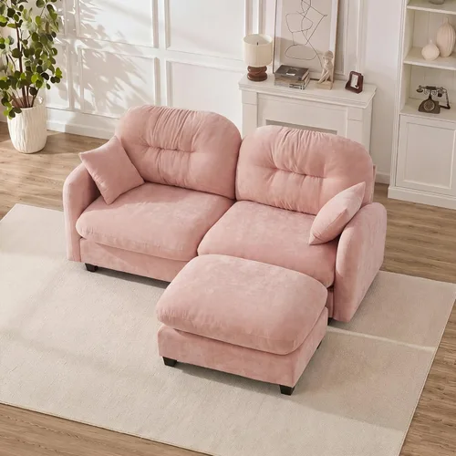 Vista 34 de Sofá modular de gran tamaño de 74 pulgadas, sofás seccionales grandes beige para sala de estar, juego de sofá esponjoso de felpilla, cómodos sofás