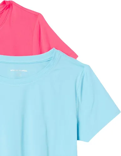 Vista 6 de Tienda Essentials - Camiseta de mujer con tecnología Quick Dry, elástica, manga corta, cuello redondo, para entrenamiento y gimnasio, paquete