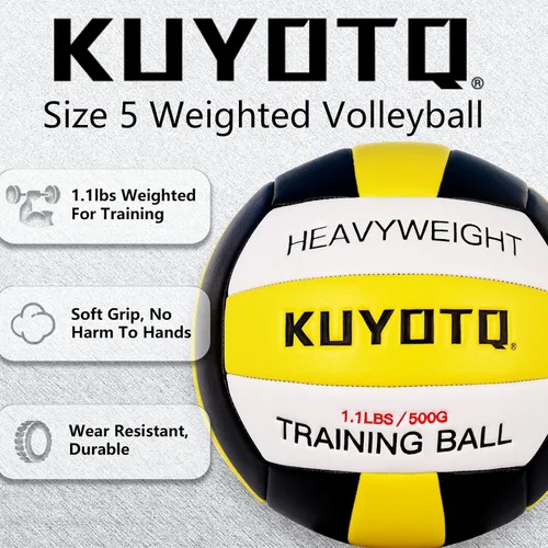 Vista 4 de 1.1lbs/500g Weighted Heavy Volleyball For Setters Serve Trainer Setter Weighted Volleyball Training Equipment Size 5 Thickened Surface Soft Leather